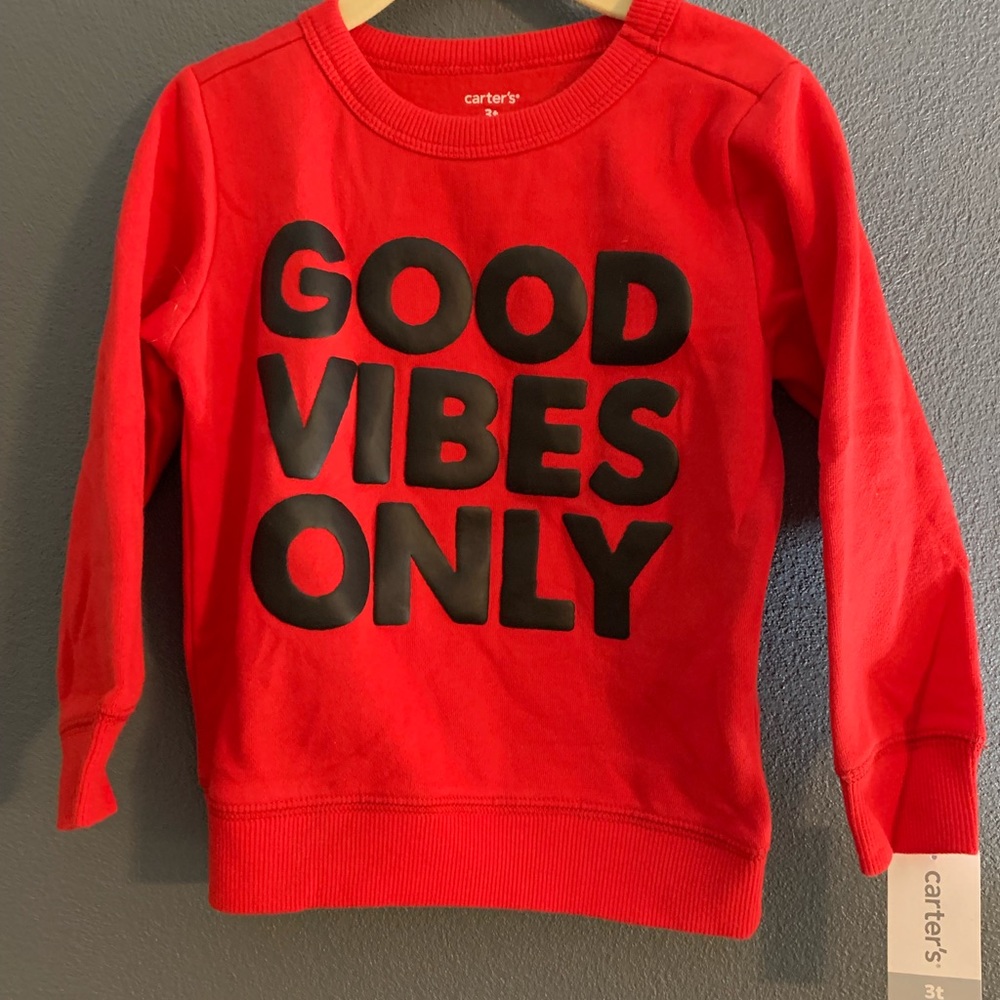 Carters brand boys 3t Good Vibes Only sweatshirt